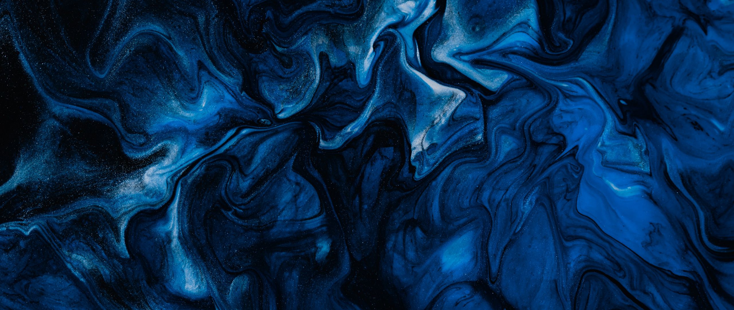 Download wallpaper 2560x1080 paint, stains, liquid, blue, abstraction ...