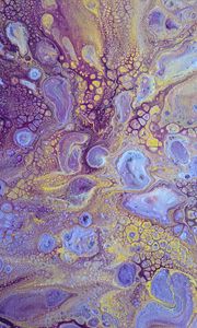 Preview wallpaper paint, stains, liquid, macro, purple, yellow