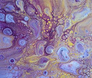 Preview wallpaper paint, stains, liquid, macro, purple, yellow