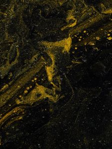 Preview wallpaper paint, stains, liquid, mixing, yellow, black