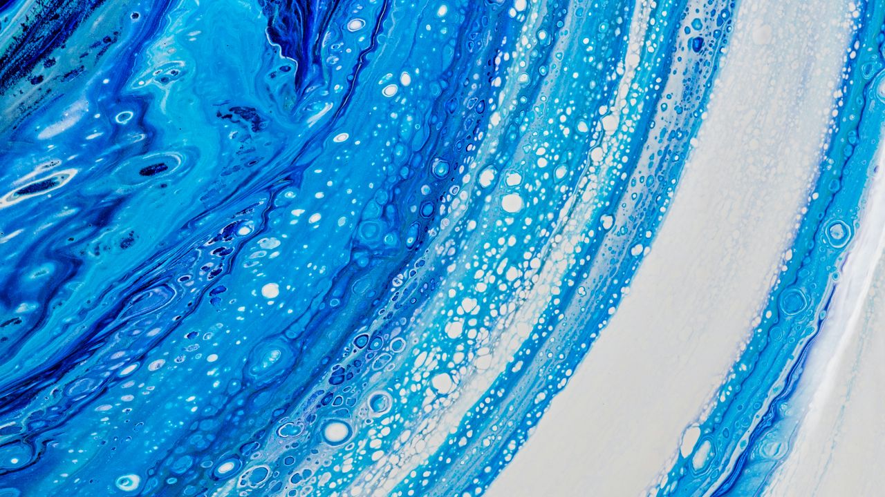 Wallpaper paint, stains, macro, abstraction, blue