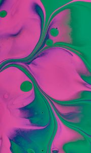Preview wallpaper paint, stains, mixing, abstraction, green, pink
