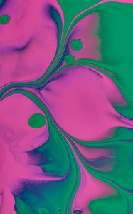 Preview wallpaper paint, stains, mixing, abstraction, green, pink