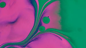 Preview wallpaper paint, stains, mixing, abstraction, green, pink