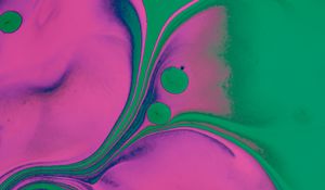 Preview wallpaper paint, stains, mixing, abstraction, green, pink