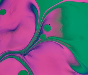 Preview wallpaper paint, stains, mixing, abstraction, green, pink