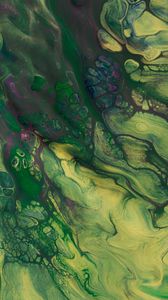 Preview wallpaper paint, stains, mixing, abstraction, green