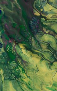 Preview wallpaper paint, stains, mixing, abstraction, green