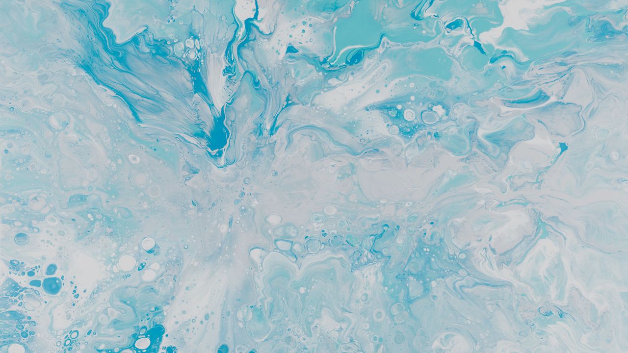 Wallpaper paint, stains, mixing, abstraction, blue