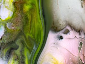 Preview wallpaper paint, stains, spots, fluid art, abstraction, green