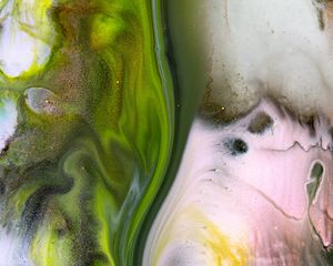 Preview wallpaper paint, stains, spots, fluid art, abstraction, green