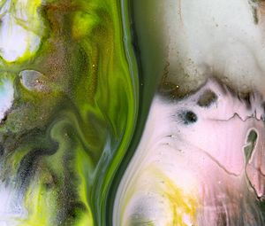 Preview wallpaper paint, stains, spots, fluid art, abstraction, green