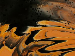Preview wallpaper paint, stains, spots, abstraction, orange, black