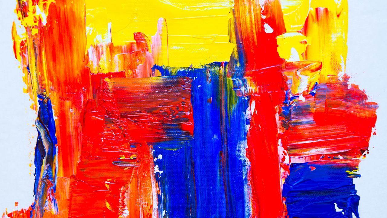 Wallpaper paint, strokes, colorful, canvas, abstraction, modern art