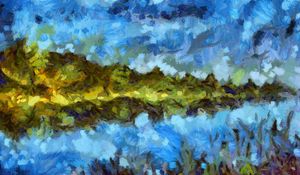 Preview wallpaper paint, texture, stains, landscape