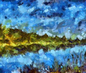 Preview wallpaper paint, texture, stains, landscape