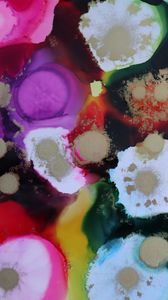 Preview wallpaper paint, watercolor, stains, splashes, multicolored