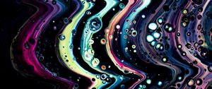 Preview wallpaper paint, waves, bubbles, abstraction, colorful