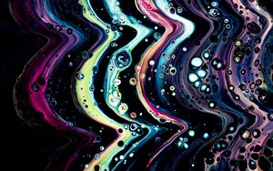 Preview wallpaper paint, waves, bubbles, abstraction, colorful