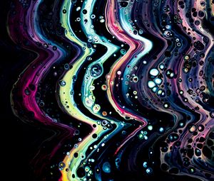 Preview wallpaper paint, waves, bubbles, abstraction, colorful