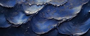 Preview wallpaper paint, waves, relief, texture, blue