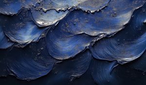 Preview wallpaper paint, waves, relief, texture, blue