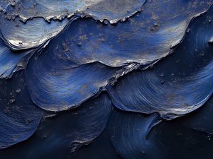 Preview wallpaper paint, waves, relief, texture, blue