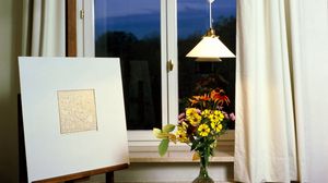 Preview wallpaper painting, vase, window