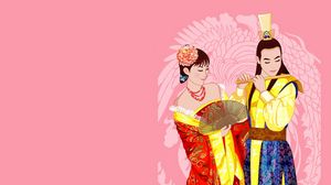 Preview wallpaper pair, china, clothing, dress, fan, musical instrument