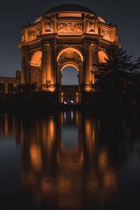 Preview wallpaper palace of fine arts, arch, night, san francisco california