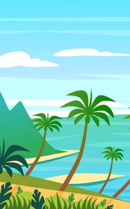 Preview wallpaper palm, island, art, water
