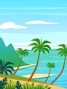 Preview wallpaper palm, island, art, water