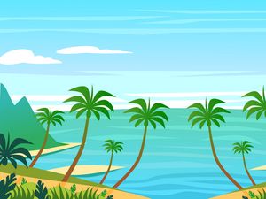 Preview wallpaper palm, island, art, water