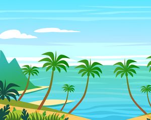 Preview wallpaper palm, island, art, water