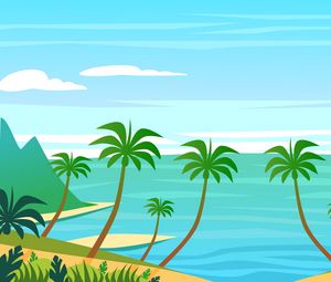 Preview wallpaper palm, island, art, water