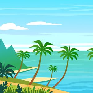 Preview wallpaper palm, island, art, water