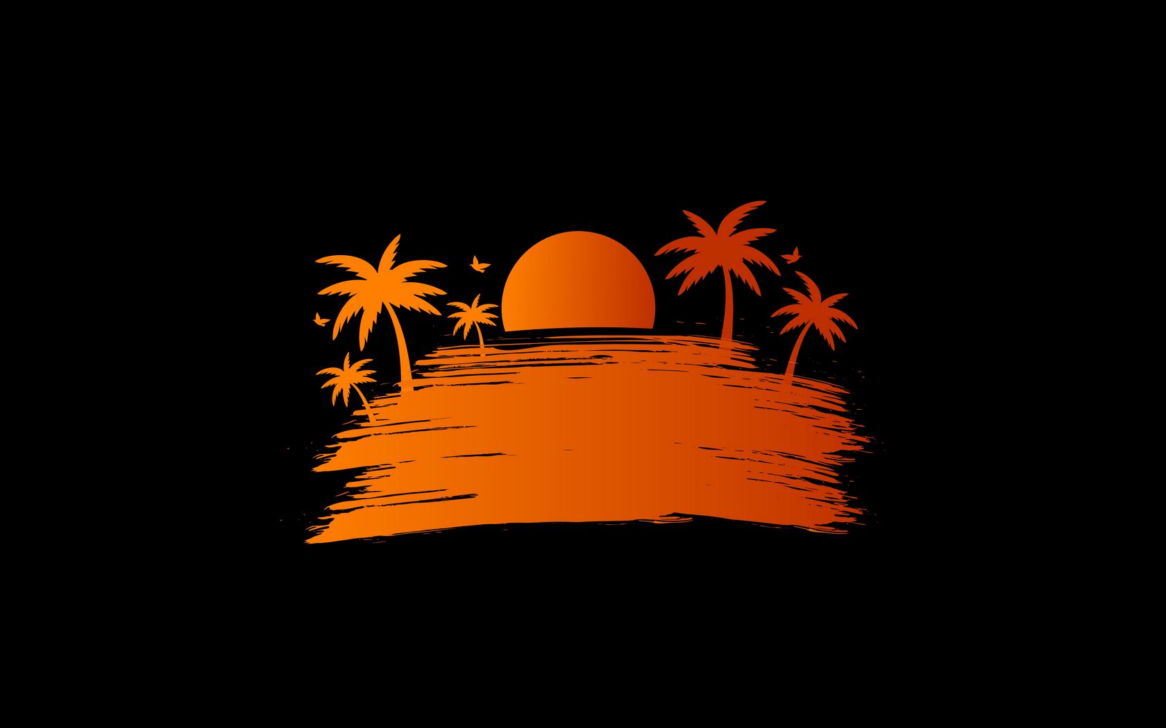 Download Wallpaper 1680x1050 Palm Sunset Vector Art Sun Widescreen