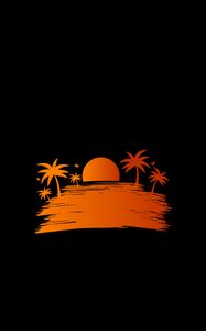 Preview wallpaper palm, sunset, vector, art, sun