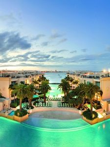 Preview wallpaper palm trees, nature, trees, house, sea, landscape