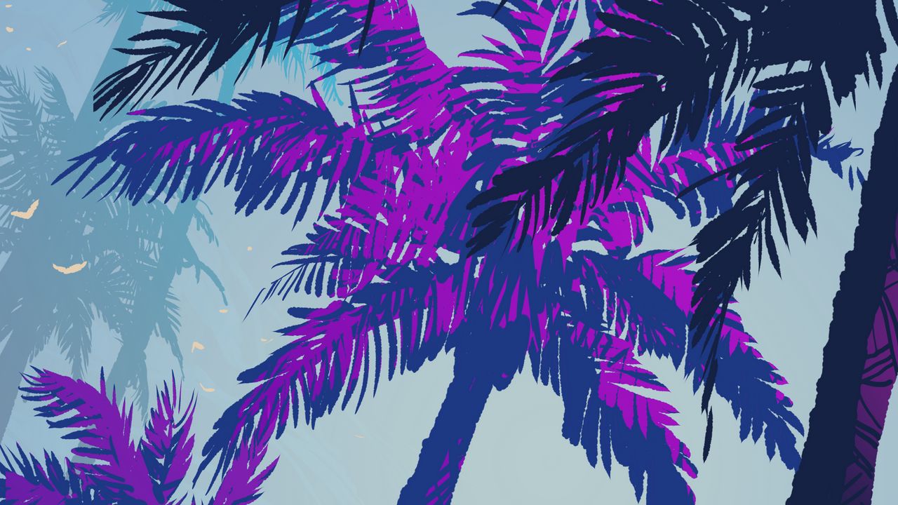 Wallpaper palm trees, trees, art, nature