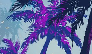 Preview wallpaper palm trees, trees, art, nature