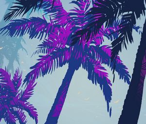 Preview wallpaper palm trees, trees, art, nature