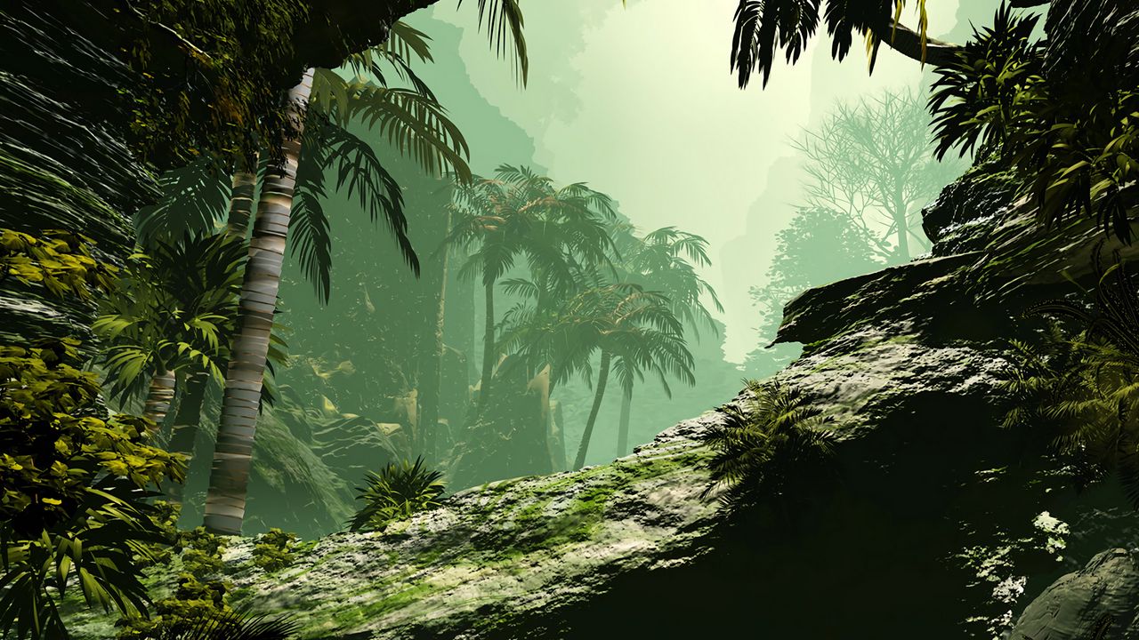 Wallpaper palms, jungle, art, vegetation
