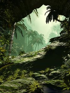 Preview wallpaper palms, jungle, art, vegetation