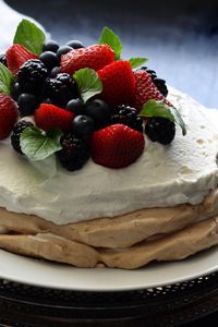 Preview wallpaper pancake, berries, cream, dessert