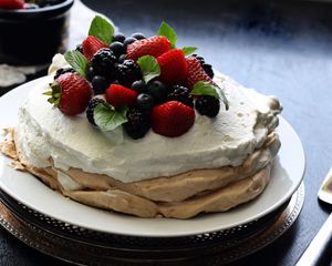 Preview wallpaper pancake, berries, cream, dessert