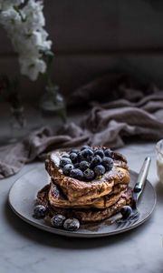 Preview wallpaper pancake, blueberries, baked
