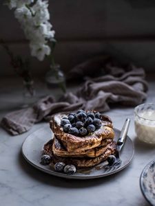 Preview wallpaper pancake, blueberries, baked
