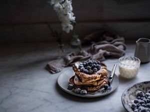 Preview wallpaper pancake, blueberries, baked