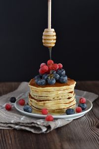 Preview wallpaper pancakes, berries, honey, dessert